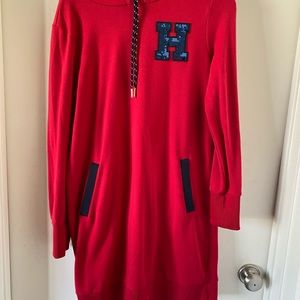 Hooded sweater dress